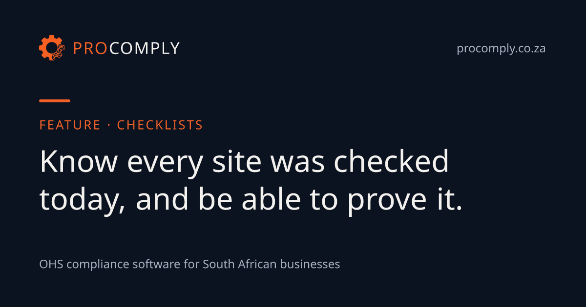 Digital OHS checklists for site inspections | ProComply